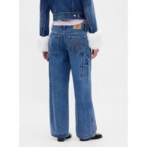 GAP Sandy Liang Bow Low Rise ‘90s Loose Carpenter Work Denim Jeans Size 33